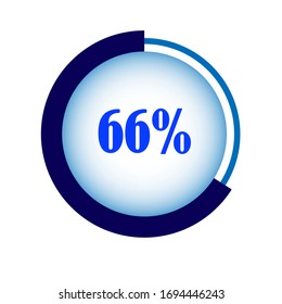 circle percentage diagrams meter ready-to-use for web design, user interface UI or infographic - indicator with blue showing 66%