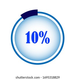 circle percentage diagrams meter ready-to-use for web design, user interface UI or infographic - indicator with blue showing 10%
