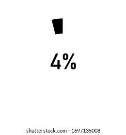 circle percentage diagrams meter ready-to-use for web design, user interface UI or infographic - indicator with black showing 4%