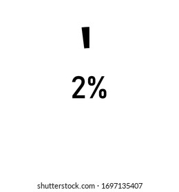 circle percentage diagrams meter ready-to-use for web design, user interface UI or infographic - indicator with black showing 2%