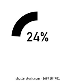 circle percentage diagrams meter ready-to-use for web design, user interface UI or infographic - indicator with black showing 24%