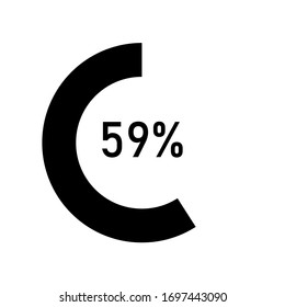 circle percentage diagrams meter ready-to-use for web design, user interface UI or infographic - indicator with black showing 59%