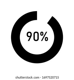 circle percentage diagrams meter ready-to-use for web design, user interface UI or infographic - indicator with black showing 90%