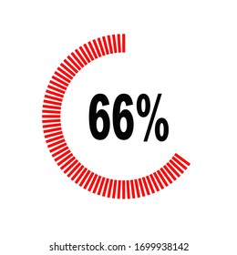 circle percentage diagrams meter ready-to-use for web design, user interface UI or infographic - indicator with red & black showing 66%