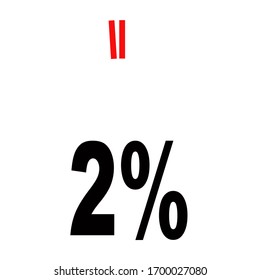 circle percentage diagrams meter ready-to-use for web design, user interface UI or infographic - indicator with red & black showing 2%