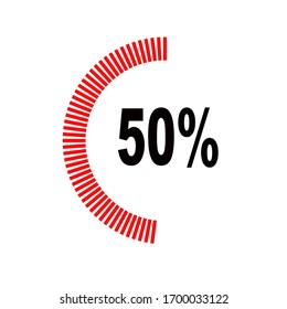 circle percentage diagrams meter ready-to-use for web design, user interface UI or infographic - indicator with red & black showing 50%