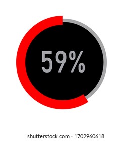 circle percentage diagrams meter ready-to-use for web design, user interface UI or infographic - indicator with ash, red & black showing 59%