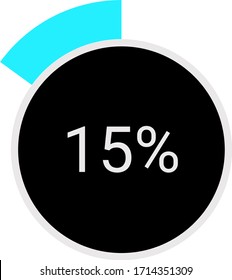 circle percentage diagrams meter ready-to-use for web design, user interface UI or infographic - indicator with ash, red & black showing 15%