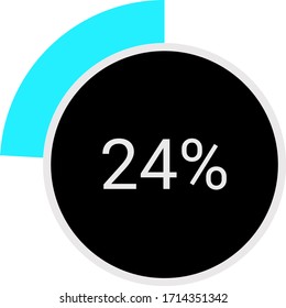 circle percentage diagrams meter ready-to-use for web design, user interface UI or infographic - indicator with ash, red & black showing 24%