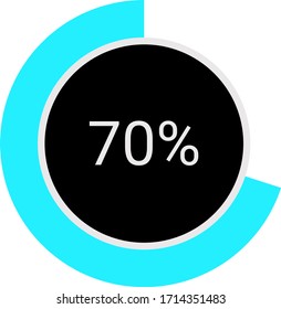 circle percentage diagrams meter ready-to-use for web design, user interface UI or infographic - indicator with ash, red & black showing 70%