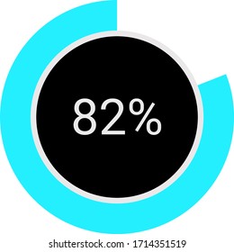 circle percentage diagrams meter ready-to-use for web design, user interface UI or infographic - indicator with ash, red & black showing 82%