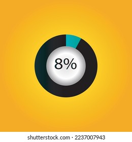 circle percentage diagrams showing % ready-to-use for web design, user interface (UI) or infographic - indicator 