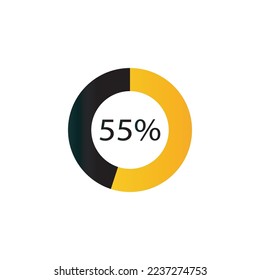 circle percentage diagrams showing % ready-to-use for web design, user interface (UI) or infographic - indicator 