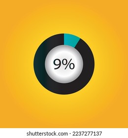 circle percentage diagrams showing % ready-to-use for web design, user interface (UI) or infographic - indicator 