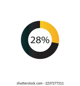 circle percentage diagrams showing % ready-to-use for web design, user interface (UI) or infographic - indicator 