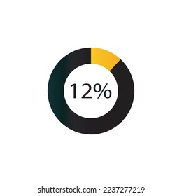 circle percentage diagrams showing % ready-to-use for web design, user interface (UI) or infographic - indicator 