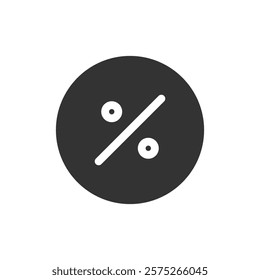 Circle with percentage glyph icon. Vector illustration