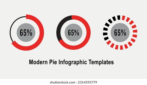 Circle percentage pie chart diagrams infographic 65 percentage numbers elements web design user interface UI UX