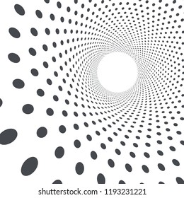 Circle perspective abstract texture dots background for graphics design. Vector illustration
