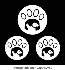 Diseño del logotipo del perro y del gato de mascota de un círculo