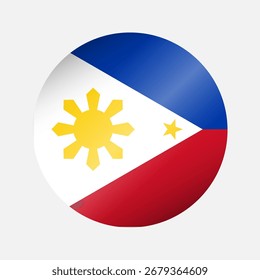 Círculo Filipinas ícone de destaque da bandeira nacional, adesivo