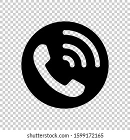circle phone icon vector flat isolated on transparent background