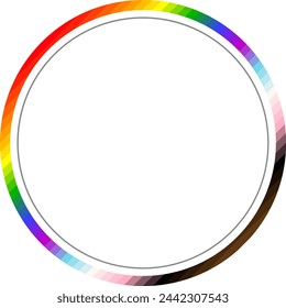 Circle Photo Frame with LGBT Pride Rainbow Gradient Colors. Frame Your Memories with Love, Diversity, and Inclusion in Vibrant Colors