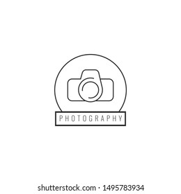 circle photography logo design vector illustration