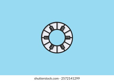 circle piano logo, piano O logo