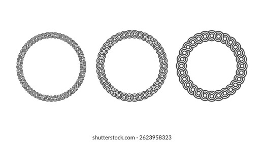 Circle Picture Frame Border Circles Decorative Ornament Vector Set