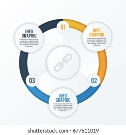 circle pie chart infographic number option element vector, use for workflow, diagram, step, banner