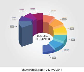 circle pie chart level template for infographic for presentation for 10 element