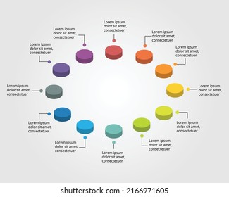 circle pie chart template for infographic for presentation for 12 element