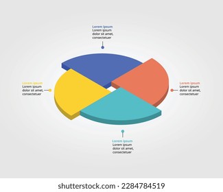 circle pie chart template for infographic for presentation for 4 element
