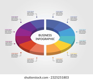 circle pie chart template for infographic for presentation for 12 element