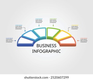 Plantilla circular circular para infografía para presentación de 6 elementos