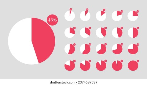 gráficos circulares de color simple círculos, gráficos redondos y gráficos. Elementos de infografía.