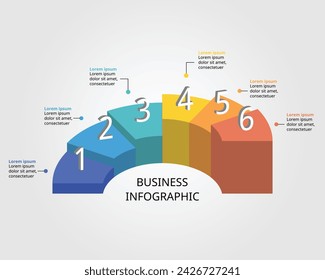 Kreisdiagramm-Vorlage für Infografik zur Präsentation für 6 Elemente