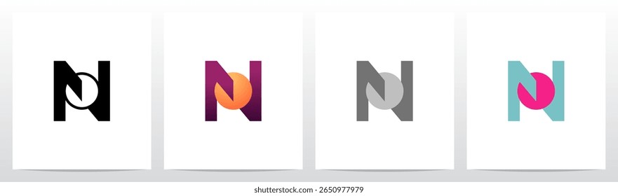 Circle Pierced by Letter Abstract Symbol Initial Logo Design N