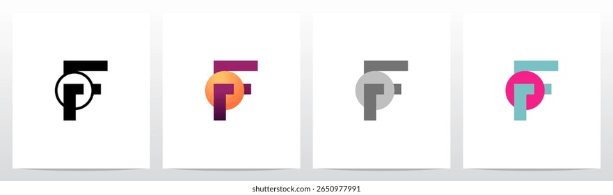 Circle Pierced by Letter Abstract Symbol Initial Logo Design F