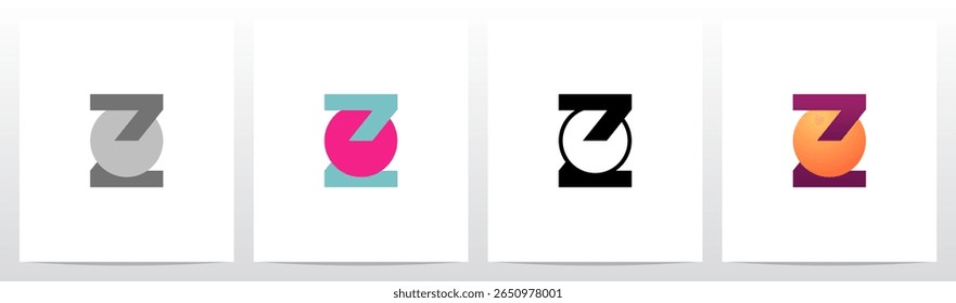 Círculo Perfurado por Letra Símbolo Abstrato Design de Logotipo Inicial Z