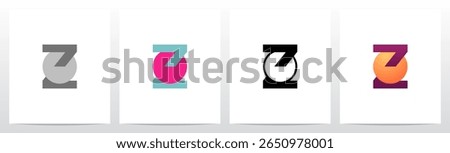 Circle Pierced by Letter Abstract Symbol Initial Logo Design Z