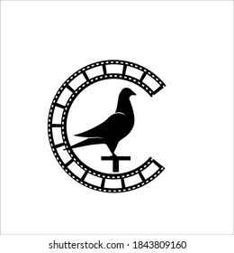 circle pigeon production film maker logo designs for entertainment