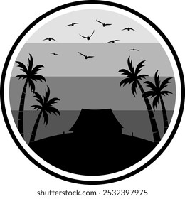 Ilustración de diseño de círculo Pin con estilo de diseño plano de círculo de pegatina para logotipo, pin, pegatina, emblema, muestra o empresa