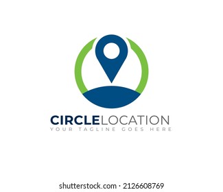plantilla de logotipo gps de ubicación de pin círculo	