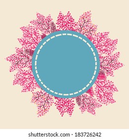 circle of pink branches background