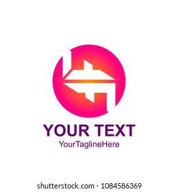 Circle pink initial letter logo design template element