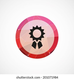 circle pink triangle background achievement icon