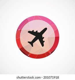 circle pink triangle background airplane sign