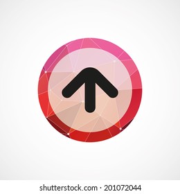 circle pink triangle background arrow icon